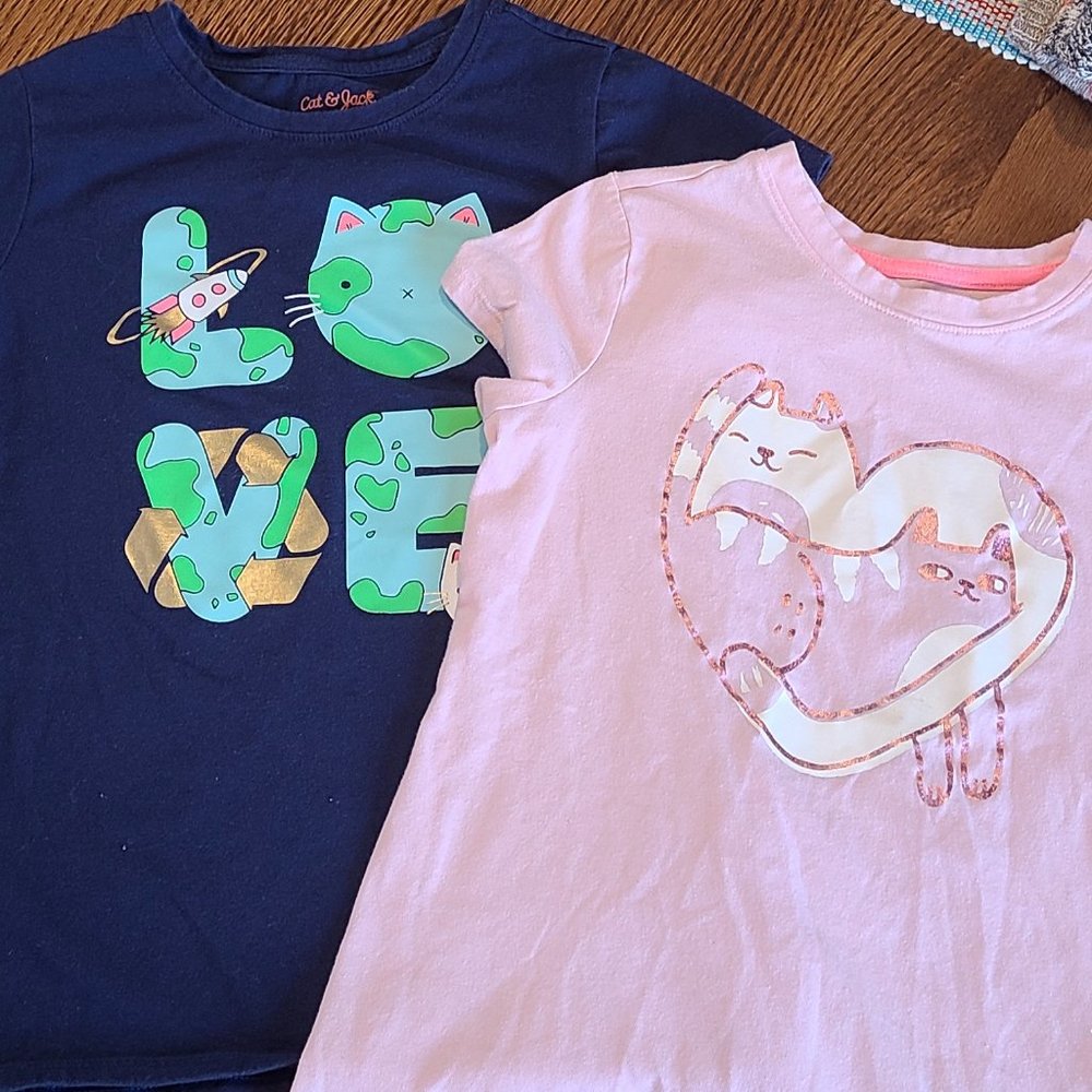 Lot Of 2- Girls Cat & Jack SS T's - Size M